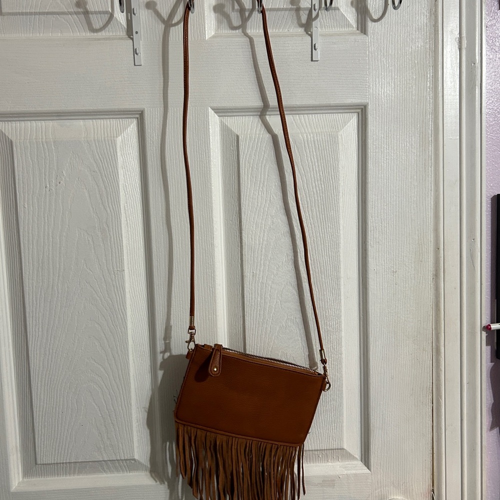 Brown Fringe Crossbody Bag Street Level